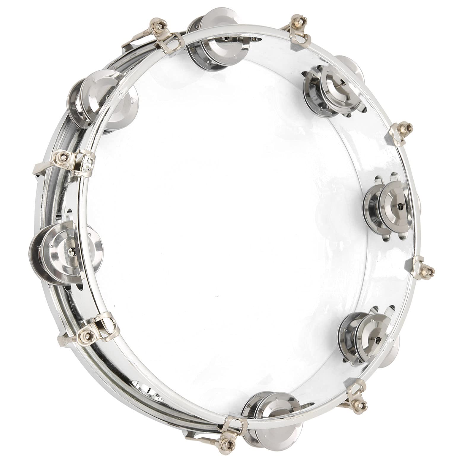 Handheld Tambourine 10 Inch, Double Row Metal Jingles