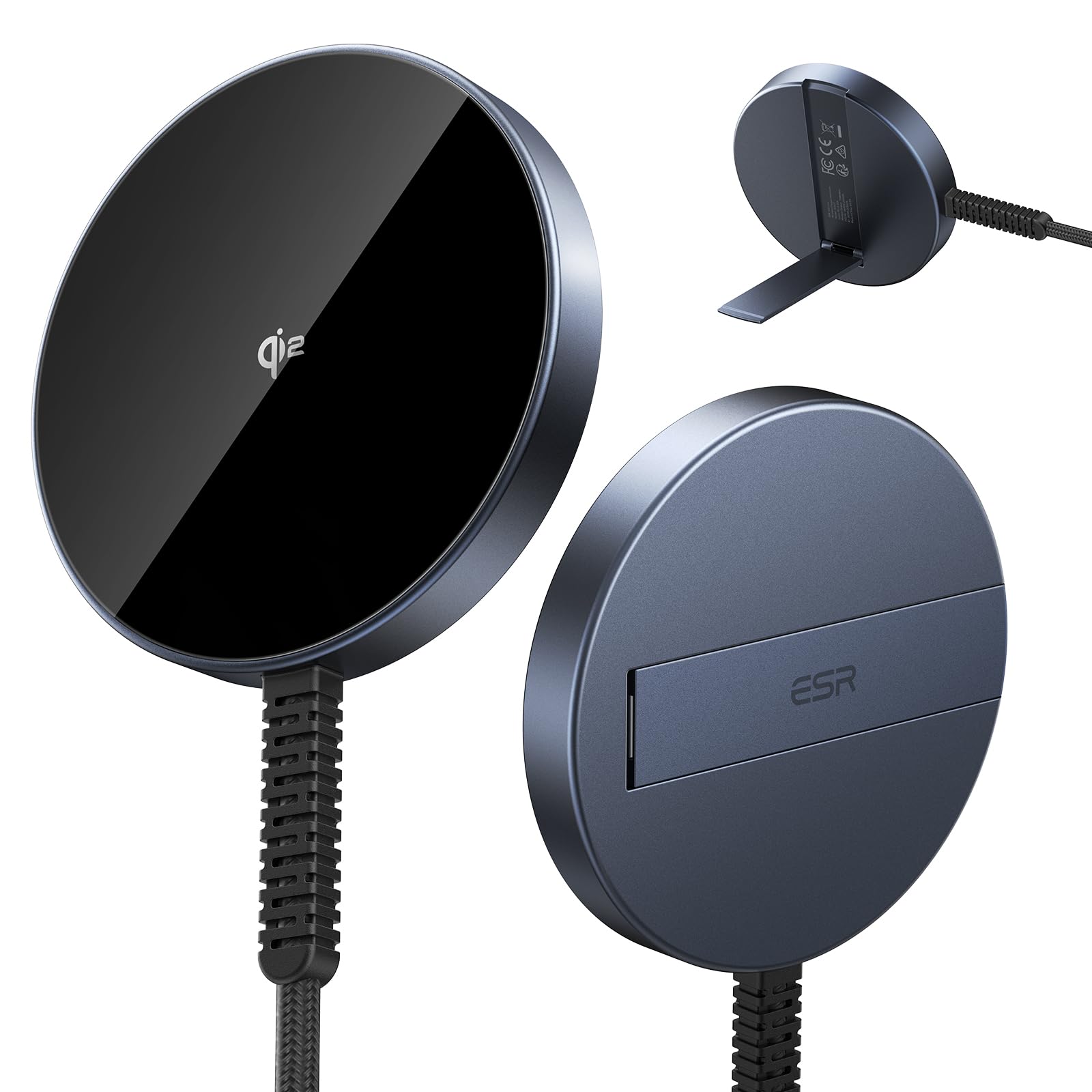 Esr Halolock Qi2 Wireless Charger With Kickstand, Qi2 15W Magsafe Iphone Charger, Wireless Charging Pad For Iphone 16/15/14/13/1