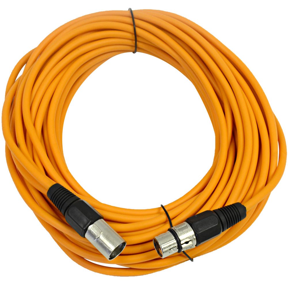 Seismic Audio - Saxlx-50 - 6 Pack Of 50' Orange Xlr Male To Xlr Female Microphone Cables - Balanced - 50 Foot Patch Cords