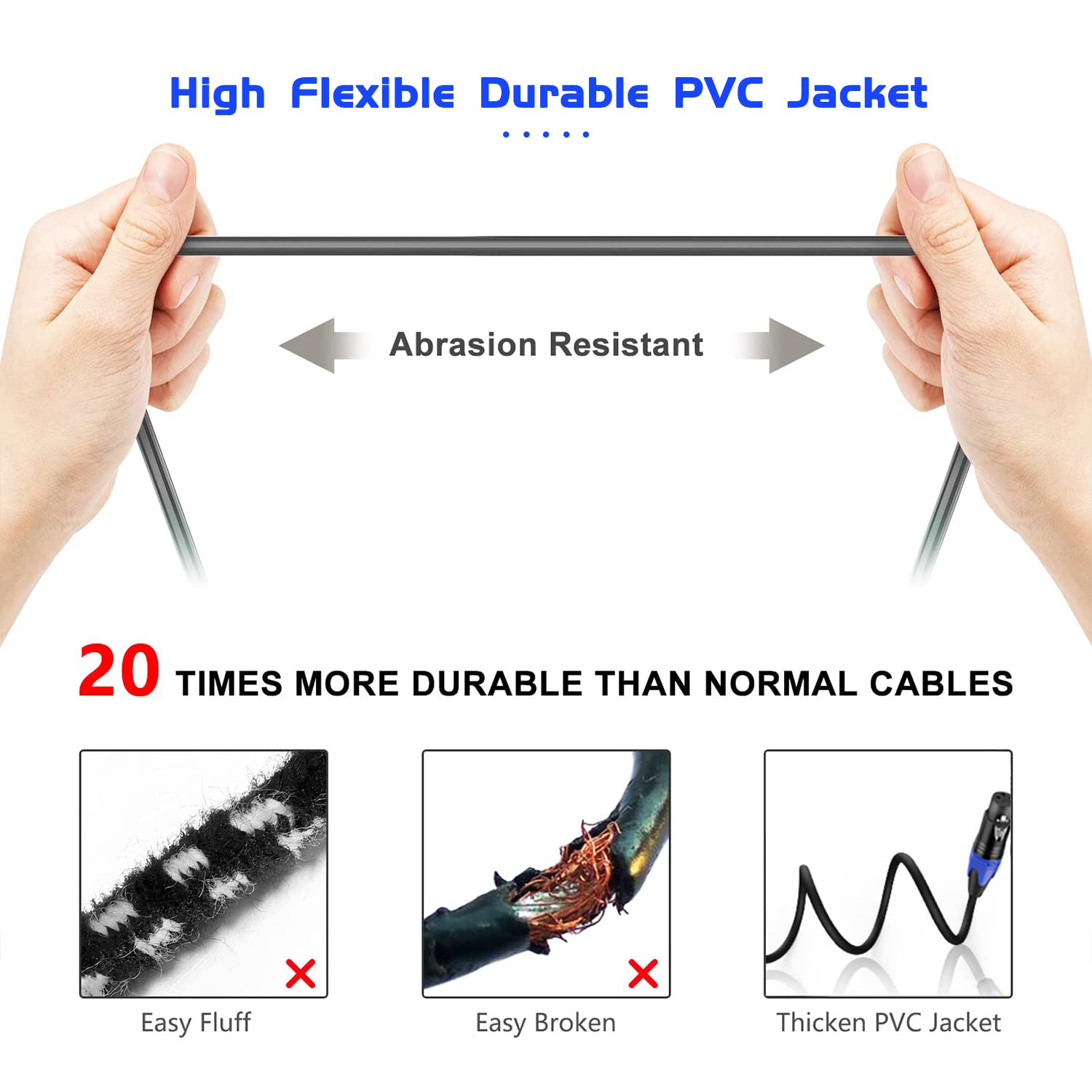 Bezokabel Xlr Cables, Xlr Microphone Cables 20 Ft 6 Packs Premium Balanced Xlr Speaker Cable 3 Pin Male To Female Mic Cable