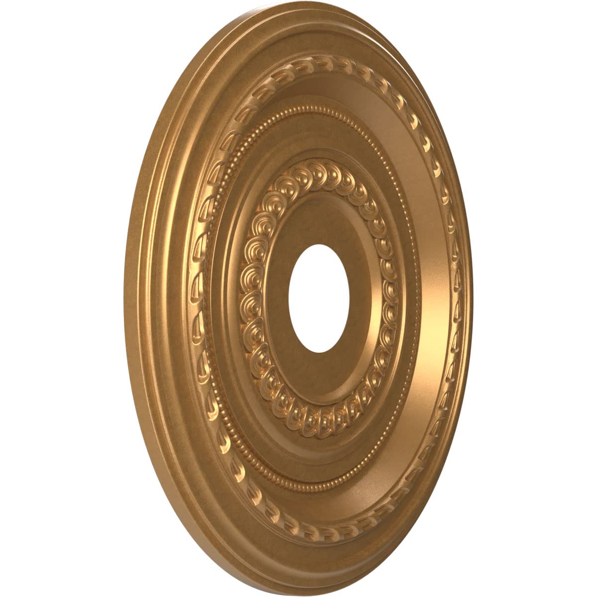 Ekena Millwork Cmp19Cobgl Cole Thermoformed Pvc Ceiling Medallion (Fits Canopies Up To 5 1/8), 19Od X 3 1/2Id X 1P, Bright Coat