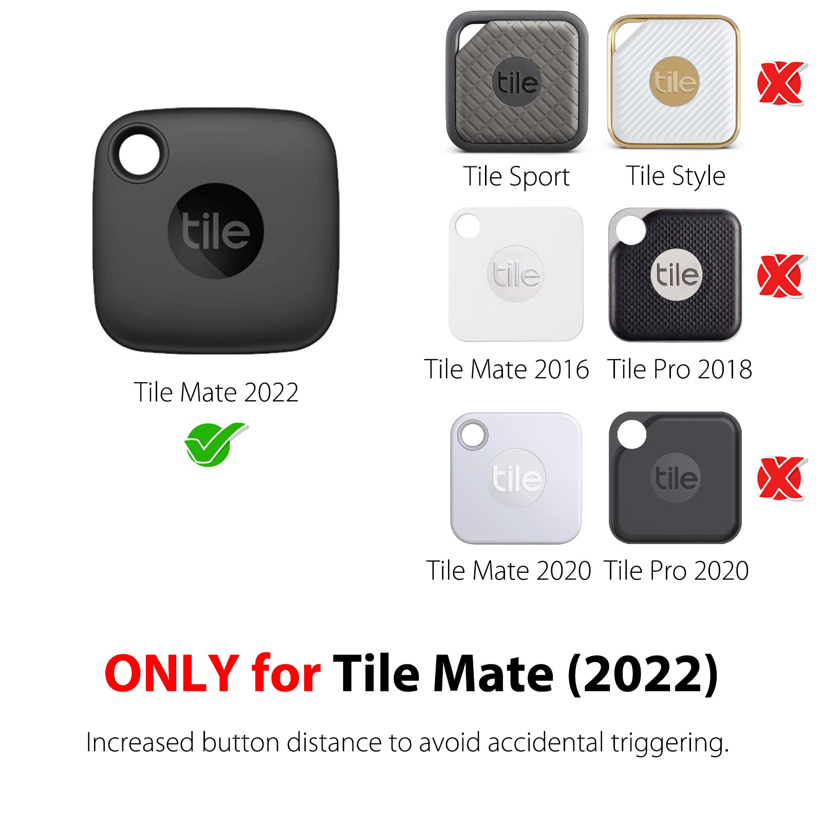Silicone Case For Tile Mate 2022 With Keychains, 2 Pack Anti Scratch Protective Cover With Carabiner (Navy/White)