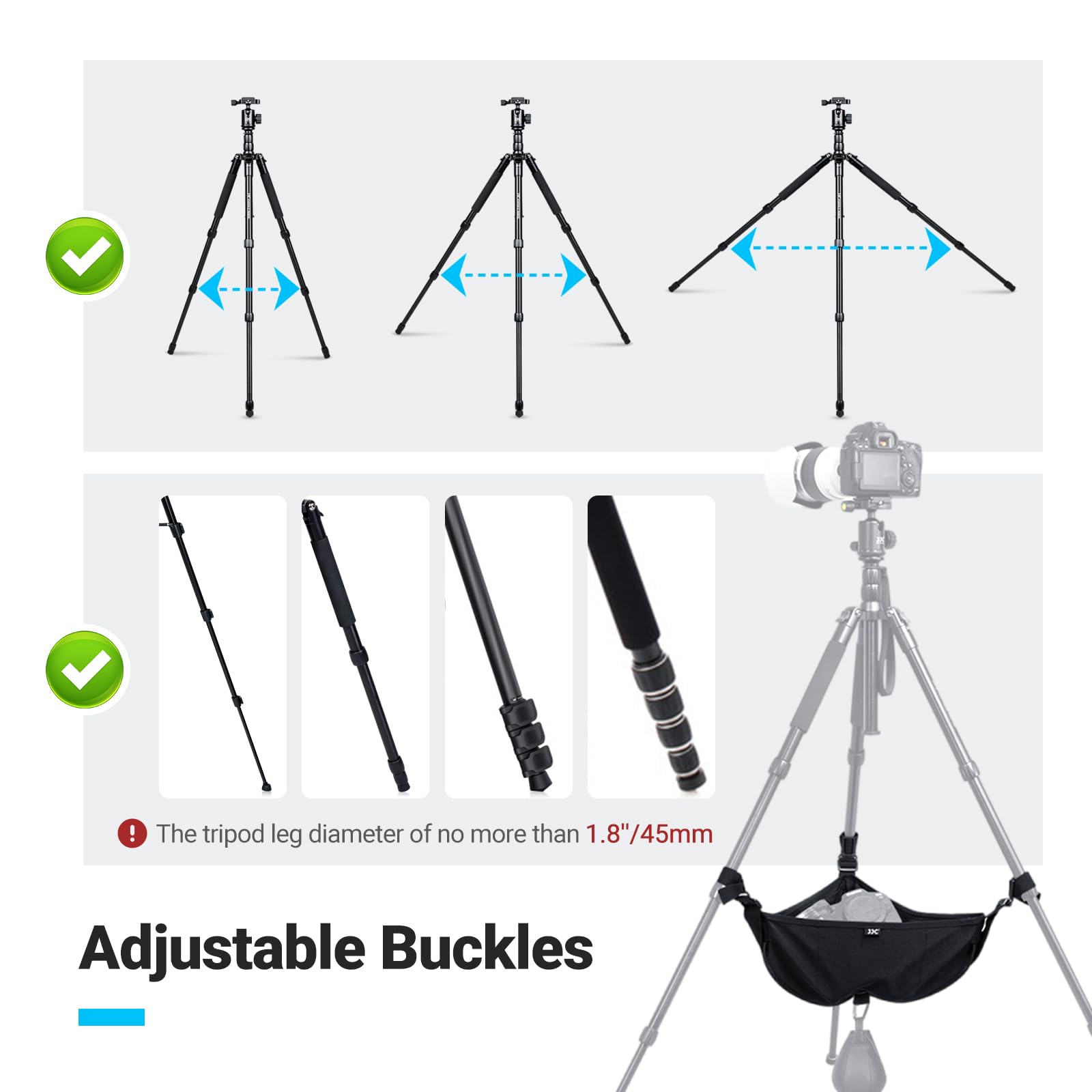 Tripod Sand Bag For Tripod/Easel,Tripod Stone Bag With 9 Extra Pockets,Tripod Weight Bag For Photography Painter,Heavy Duty Sand