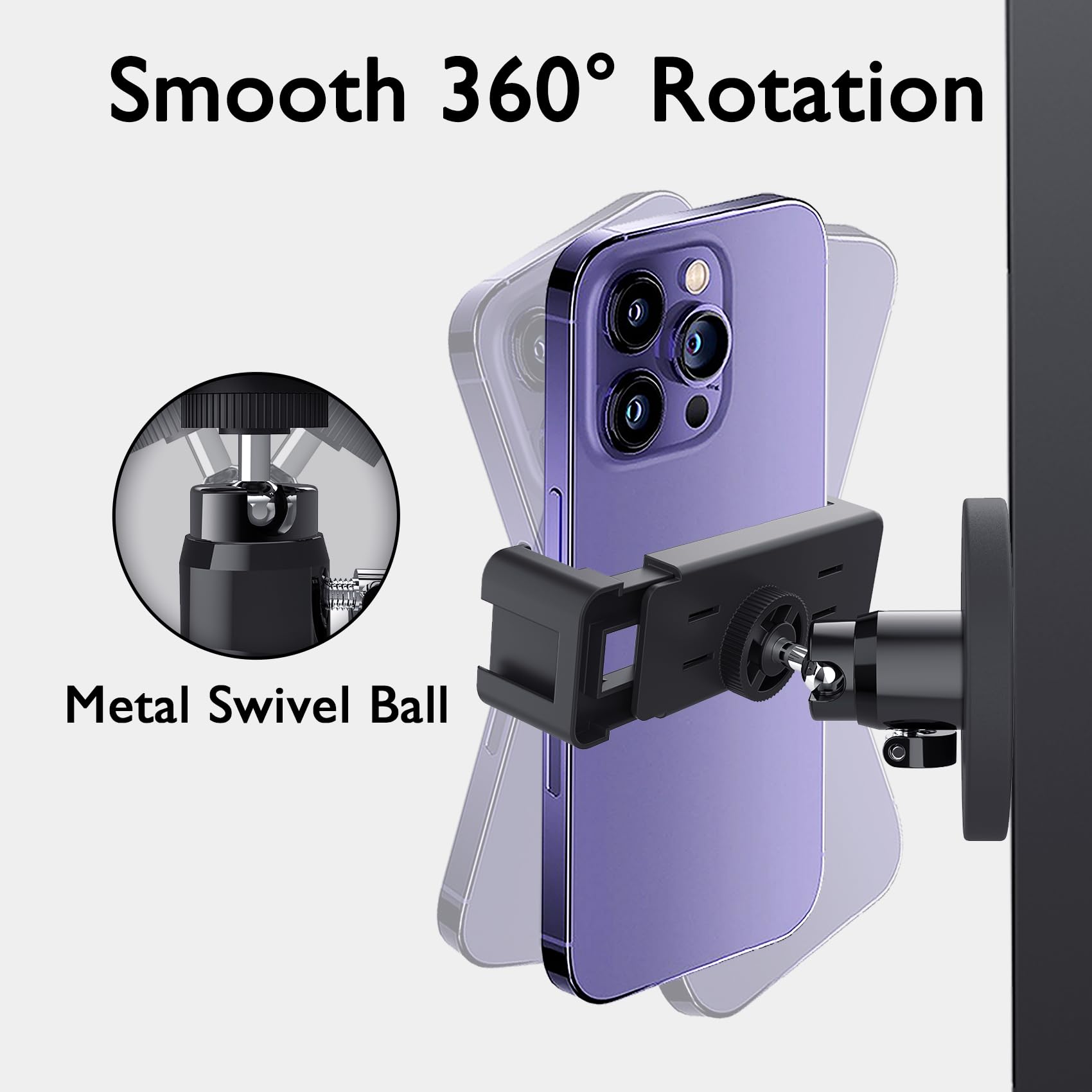 Edsrdux Gym Magnetic Phone Holder Mount, 360 Rotatable Magnetic Phone Holder For Gym, N52 Magnet Phone Holder For 4.7-6.5'' Smar