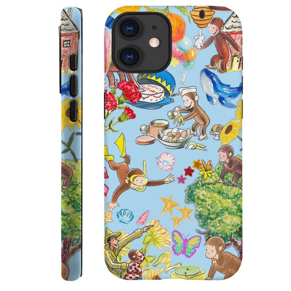 Case for iPhone 11 - [Drop Protection Phone Cover] - Hybrid Case for Girl Women - Cute Monkey Flower