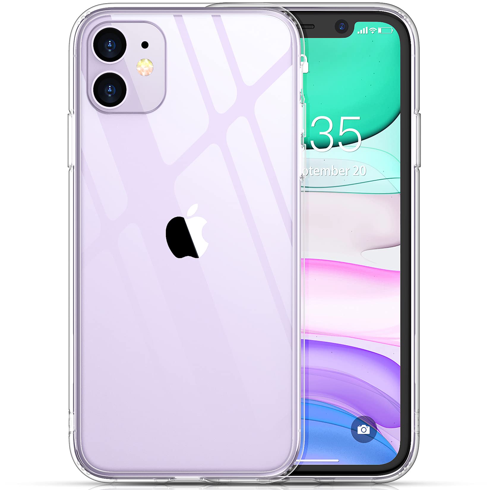 Temdan Designed For Iphone 11 Case, Clear Case Military Grade Protection Magnetic Kickstand Case 6.1 Inch Clear