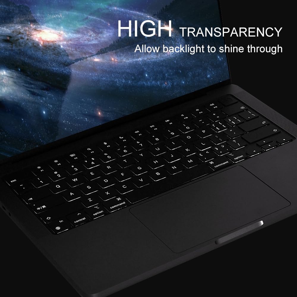 Masibloom Keyboard Cover Skin For Macbook Pro 14'' 16 Inch M3 Pro/Max Chip 2023 Released Liquid Retina Display & Touch Id Tpu Pr