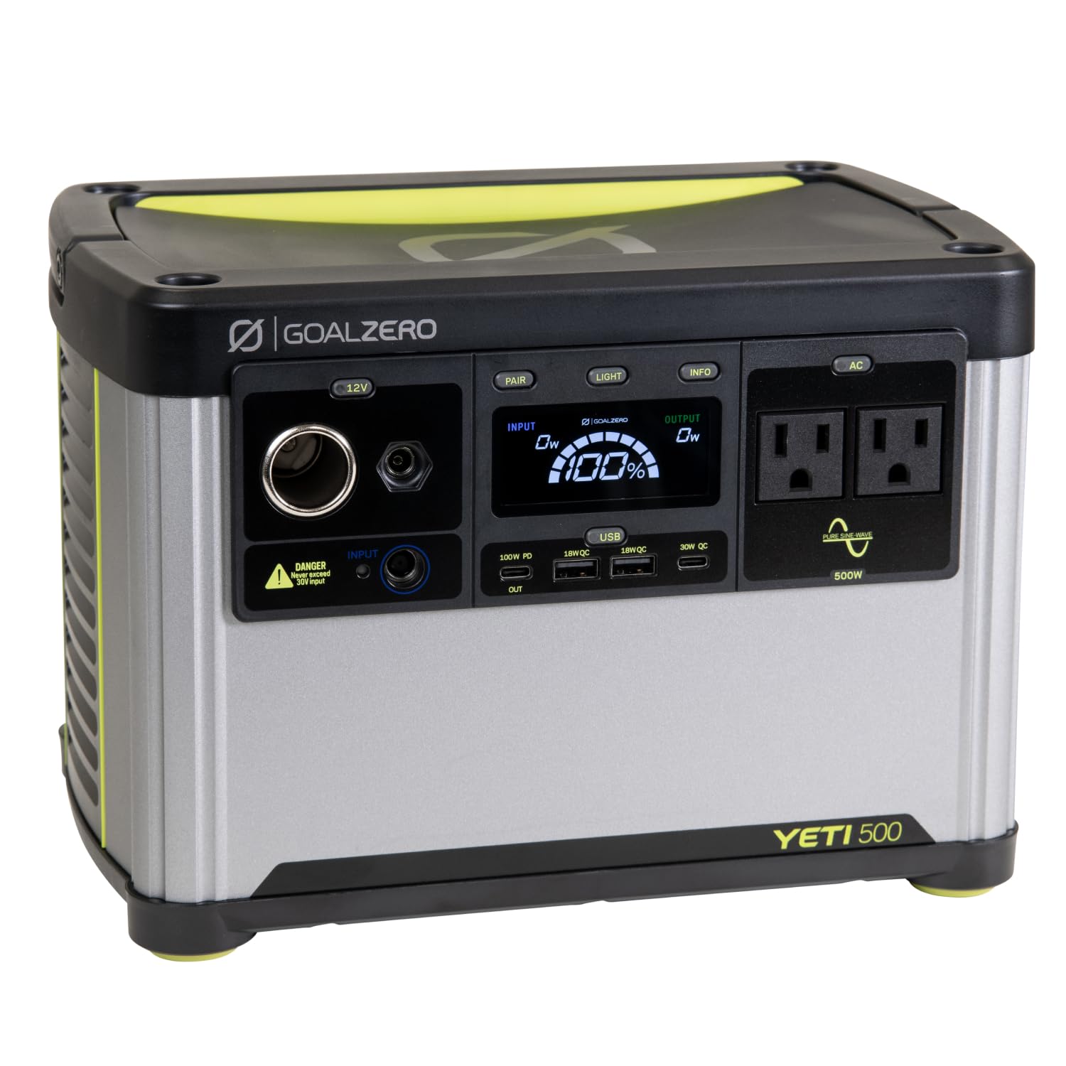 Goal Zero Yeti Portable Power Station, Yeti 500, 499 Watt Hour Lifepo4 Battery, Water Resistant & Dustproof Solar Generator For