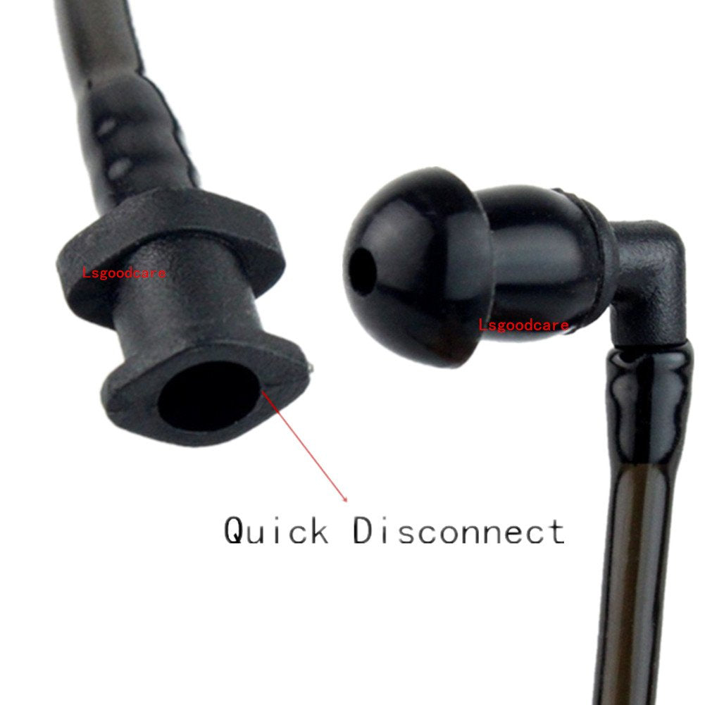 Replacement Coil Audio Tube, Lsgoodcare 10Pcs Twist On Acoustic Tube Replacement Black With Mushroom Earbuds Eartips Compatible For Motorola Midland Kenwood Two Way Radio Surveillance Headset Earpiece