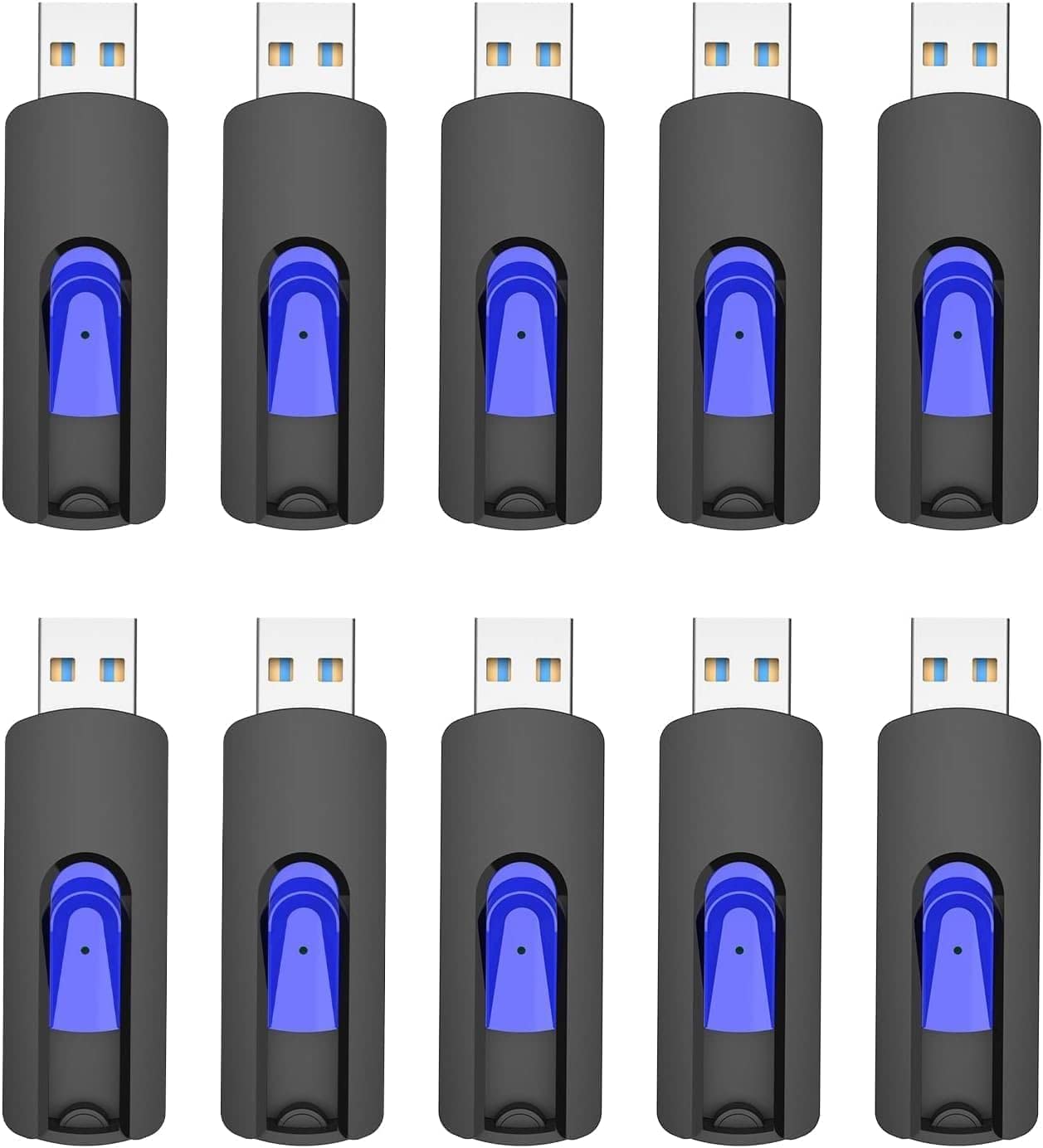Juanwe 32Gb Flash Drive 10 Pack 3.0 Usb Thumb Drive Retractable Slide Memory Sticks For Computers Bulk Usb Jump Drive Data Stora