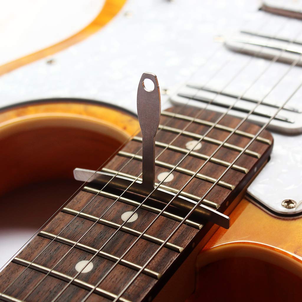 Alnicov 9Pcs Guitar Understring Radius Gauge With Pin Puller Set Luthier Setup Tools For Guitar Bass Fretboard Measurements And