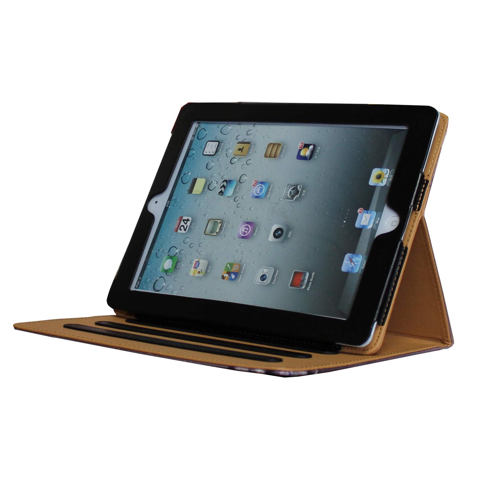 For Ipad 9.7 6Th/5Th Generation 2018/2017, Ipad Air/Air 2 Case, Jytrend Multi Angle Viewing Stand Folio Smart Cover With Pocket For A1893 A1954 A1822 A1823 A1474 A1475 A1476 A1566 A1567 (Heart Flower)