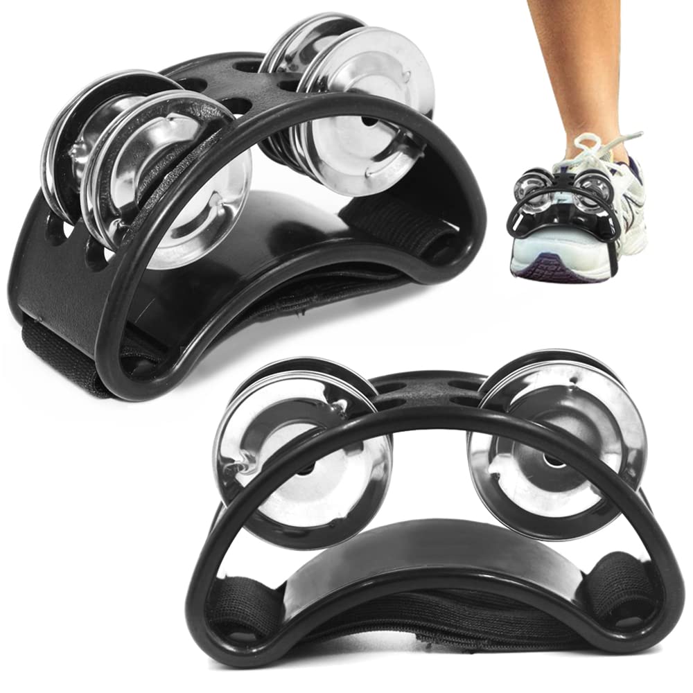 2 Pcs Foot Tambourine, Findtop Foot Shaker, Tambourines For Adults, Collocation Drums, Guitars, Metal Bells, For Concerts, Parti