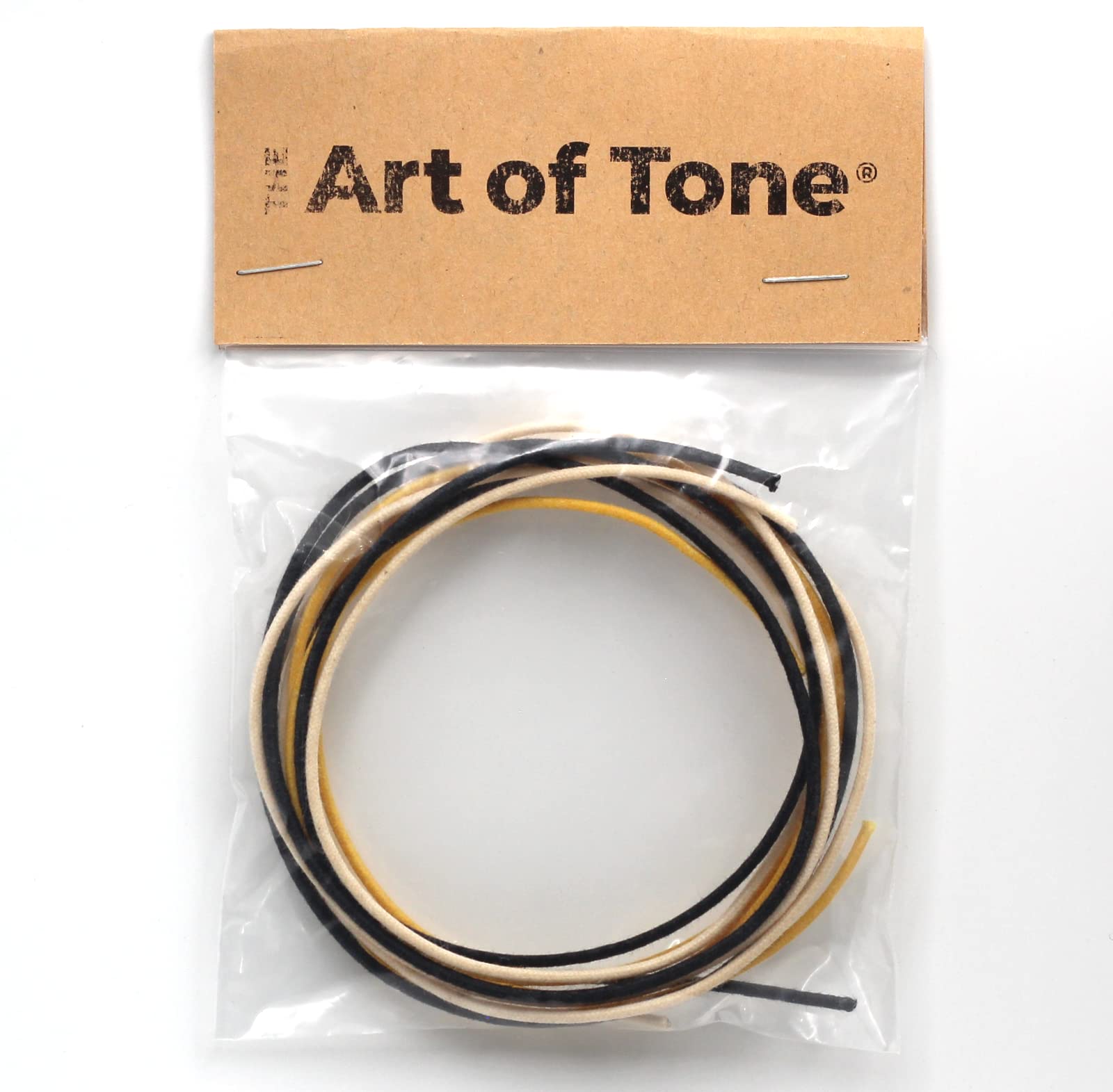 The Art Of Tone Guitar Wire, Hookup Wire, Gavitt Cloth Wire, 22Awg Stranded Copper Wire, 3 Feet Of Each Color Black/White Pushba