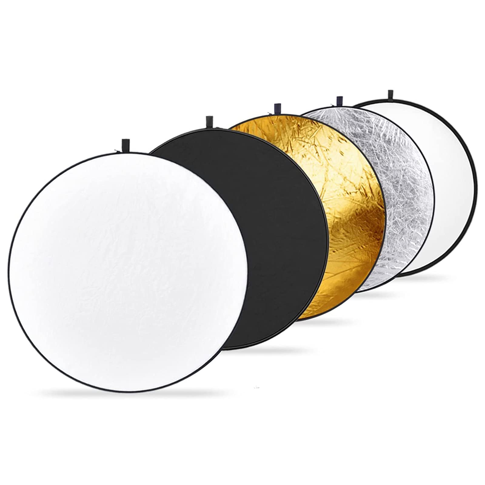 Neewer 32 Inch/80 Centimeter Light Reflector Light Diffuser 5 In 1 Collapsible Multi Disc With Bag   Translucent, Silver, Gold,