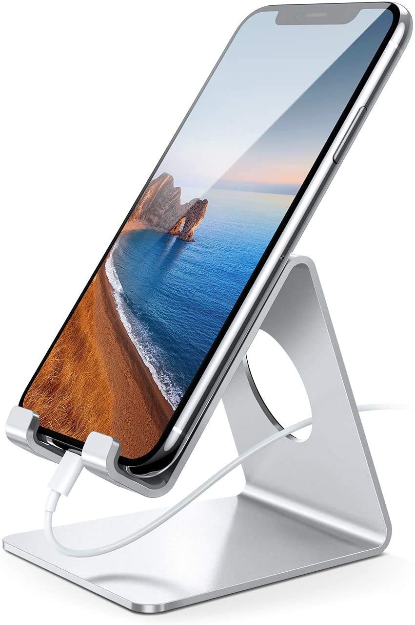 Lamicall Cell Phone Stand, Desk Phone Holder Cradle, Compatible With Phone 12 Mini 11 Pro Xs Max Xr X 8 7 6 Plus Se, All Smartph