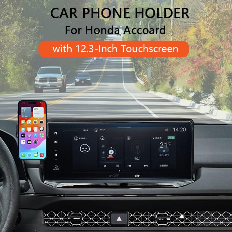 Juborre Car Phone Holder For 2023-2025 Honda Accord Accessories,Phone Mount With Dash Organizer For Accord With 12.3-Inch Screen