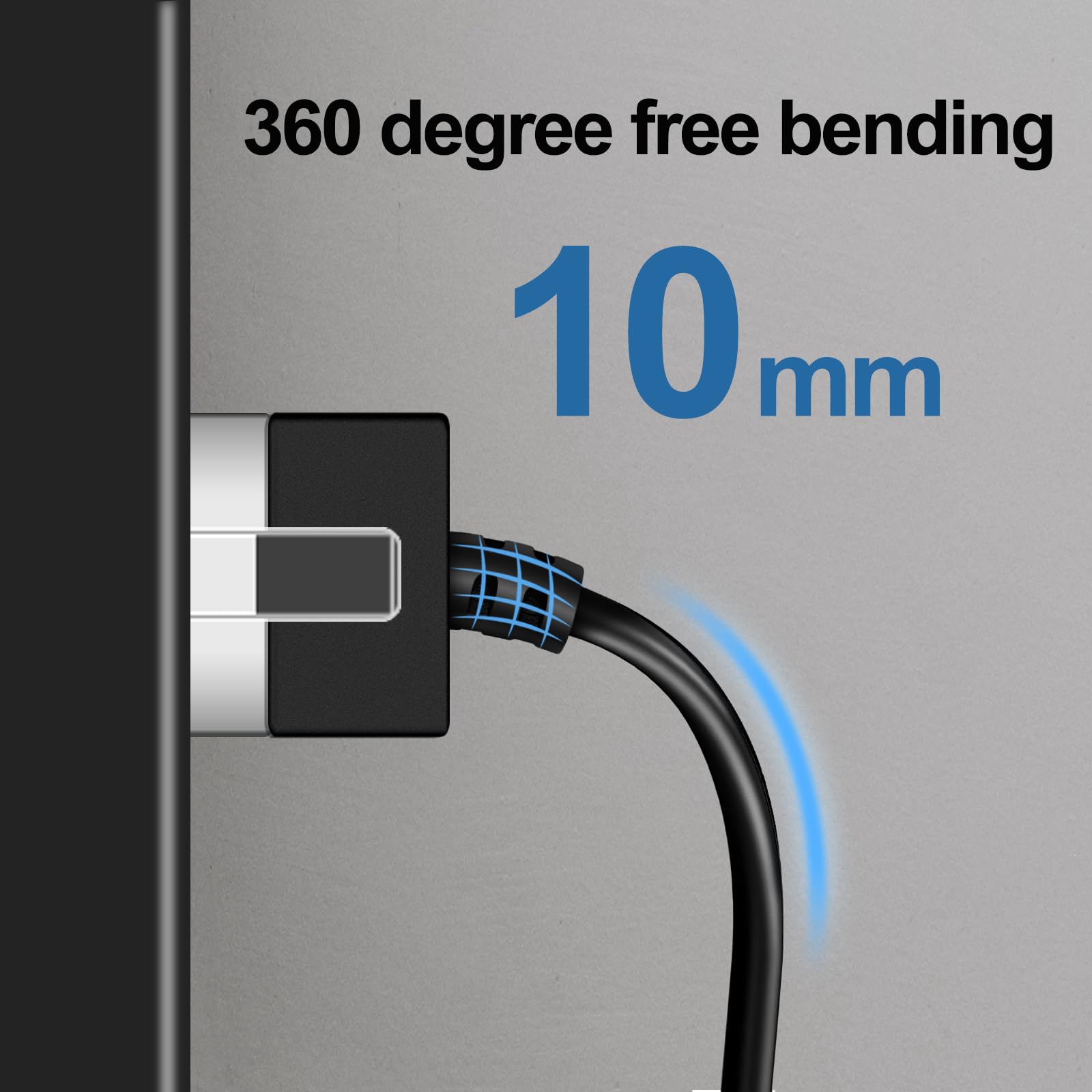 Dutevolns Flexible Cat 6 Ethernet Cable 90 Right Angled 15 Feet, Ultra Thin & Slim Rj45 Lan Cord Gigabit Applicable For Mac, Pc,