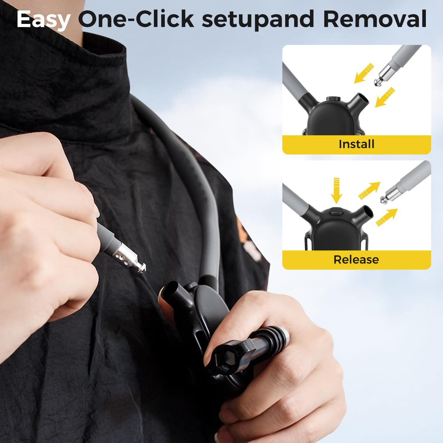 Magnetic Neck Phone Holder, Hands-Free Pov/Vlog Neck Phone Selfie Chest Phone Holder With Strap, Used For Recording/Cooking/Cycl