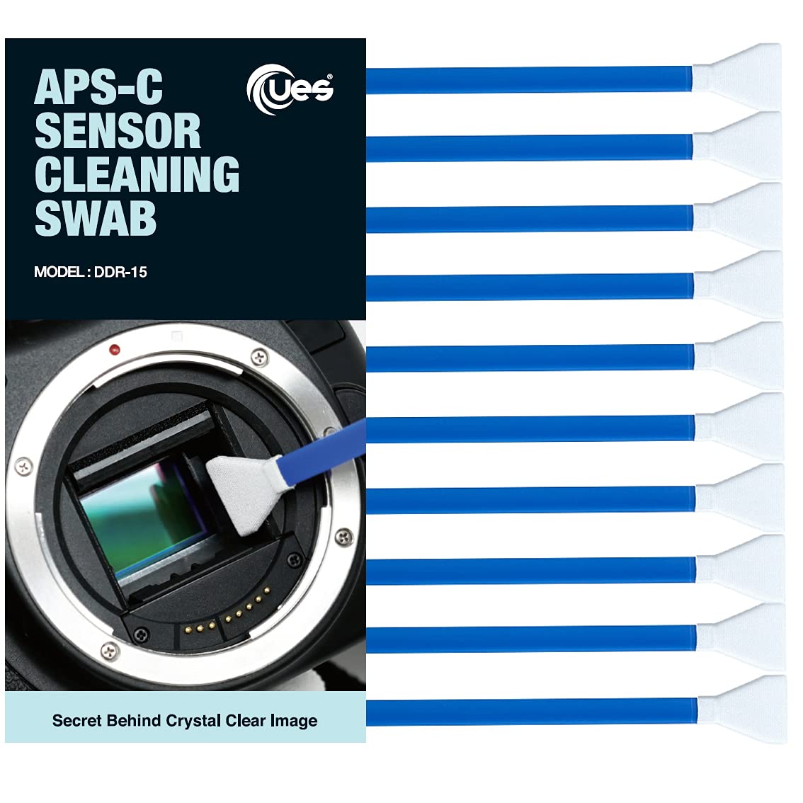 Ues Ddr15 Aps-C Sensor Cleaning Swabs For Reflex And Mirrorless Digital Camera Compatible With Sony, Nikon, Canon Ccd Cmos Senso