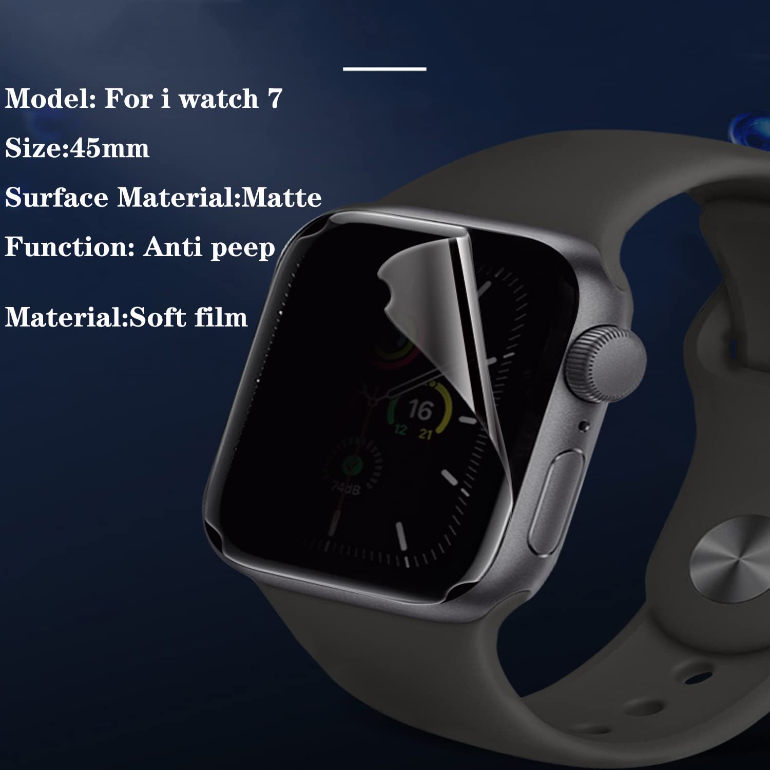 Byiuihs 3 Pack Designed For Apple Watch Series 7 /Series 8 Privacy Screen Protector 45Mm, Anti Peep Scratch Resistant Bubble Fre