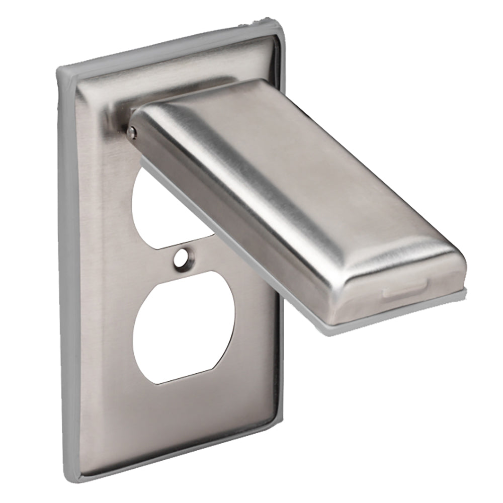 Marinco Stainless Steel Cover F/Duplex Receptacle W/Lift Lid,WBAUVA001345232