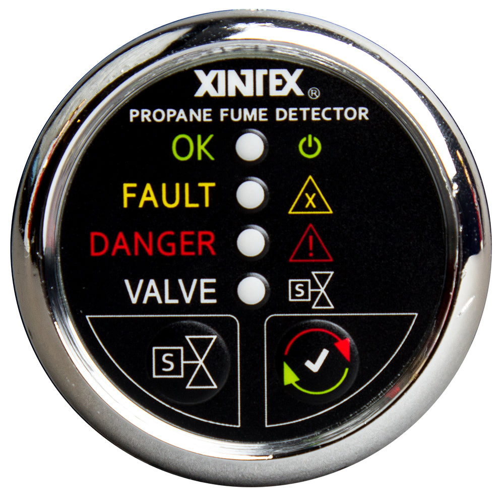 Fireboy-Xintex Propane Fume Detector W/Plastic Sensor &Amp; Solenoid Valve - Chrome Bezel Display,WBAUVA001345274