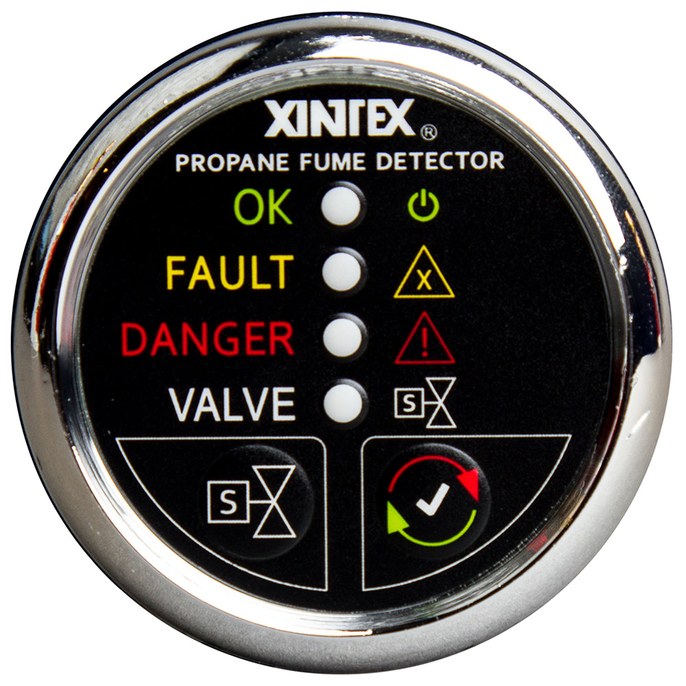 Fireboy-Xintex Propane Fume Detector W/Automatic Shut-Off &Amp; Plastic Sensor - No Solenoid Valve - Chrome Bezel Display,WBAUVA001345275