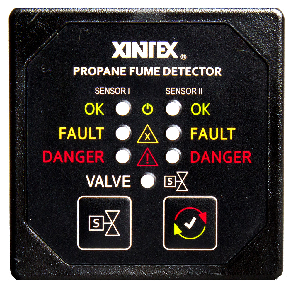 Fireboy-Xintex Propane Fume Detector &Amp; Alarm W/2 Plastic Sensors &Amp; Solenoid Valve - Square Black Bezel Display,WBAUVA001345276