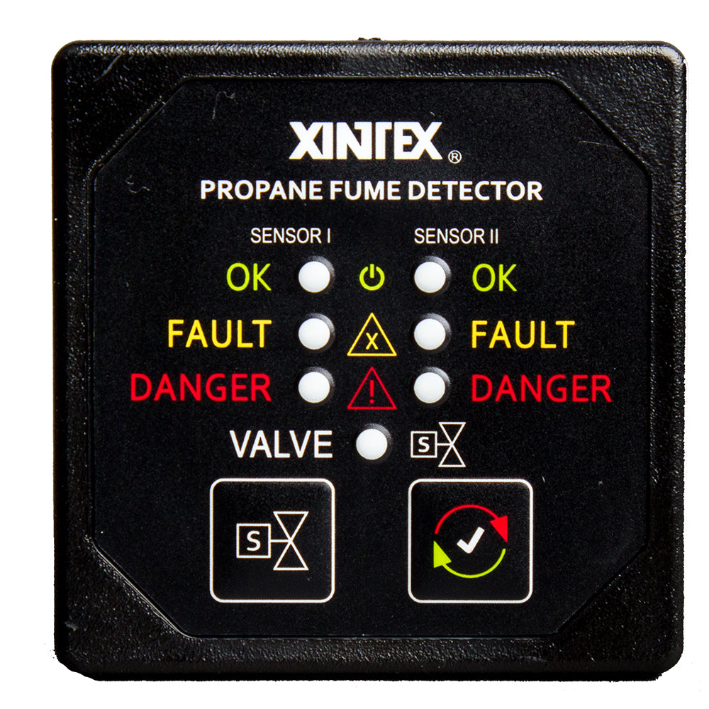 Fireboy-Xintex Propane Fume Detector W/2 Plastic Sensors - No Solenoid Valve - Square Black Bezel Display,WBAUVA001345277
