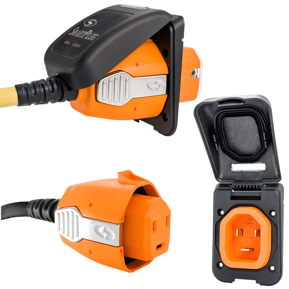 Smartplug 30 Amp Inlet &Amp; Female Cord Connector Combo - Black,WBAUVA001345284