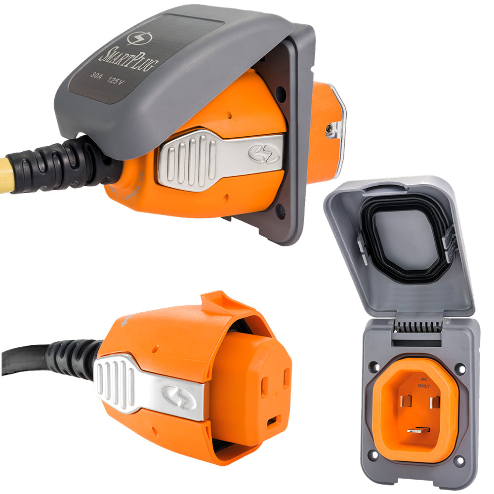 Smartplug 30 Amp Inlet &Amp; Female Cord Connector Combo - Grey,WBAUVA001345285