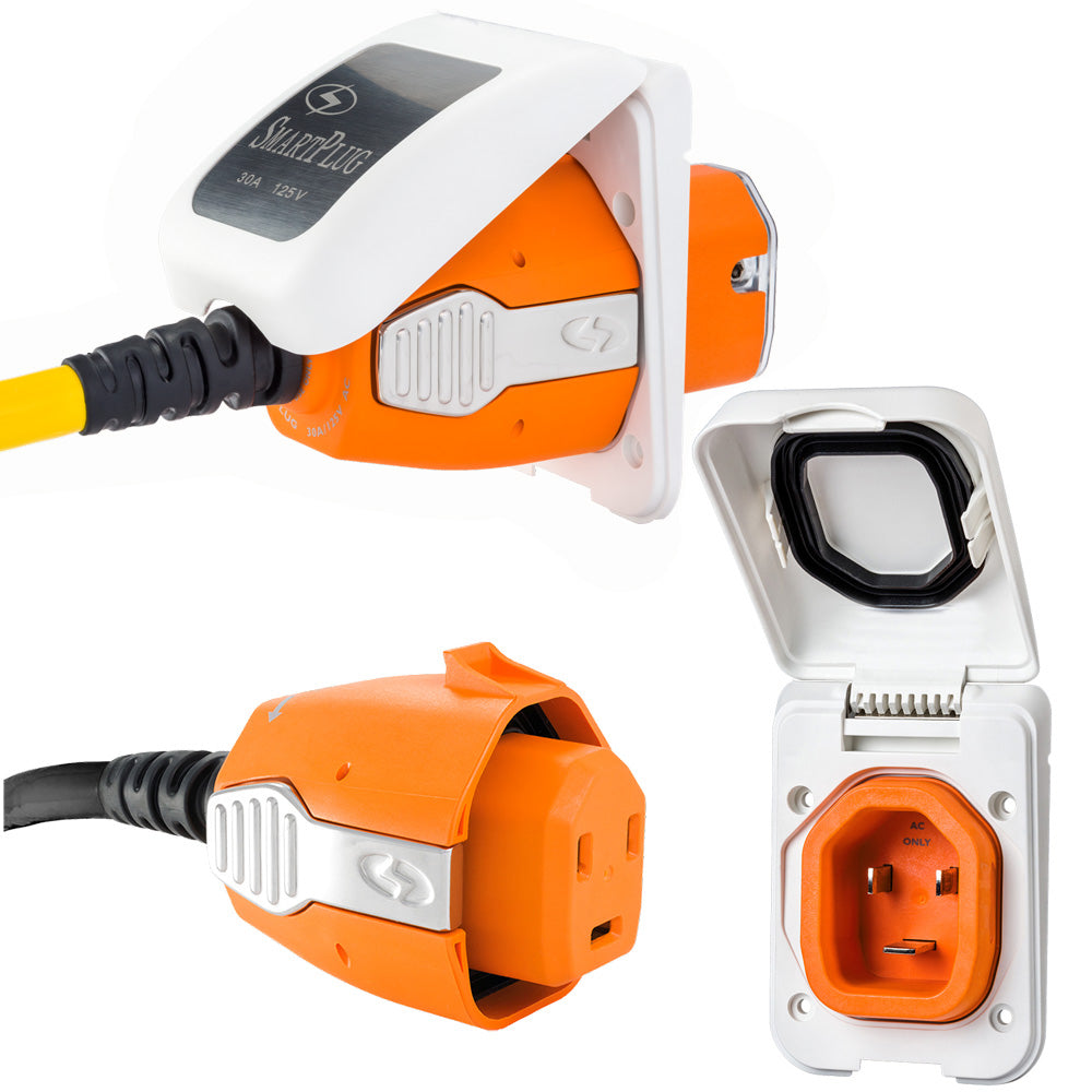 Smartplug 30 Amp Inlet &Amp; Female Cord Connector Combo - White,WBAUVA001345286