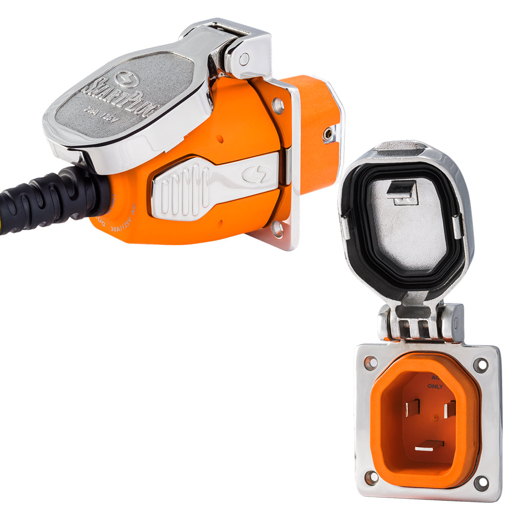 Smartplug 30 Amp Inlet &Amp; Female Cord Connector Combo - Stainless Steel,WBAUVA001345287