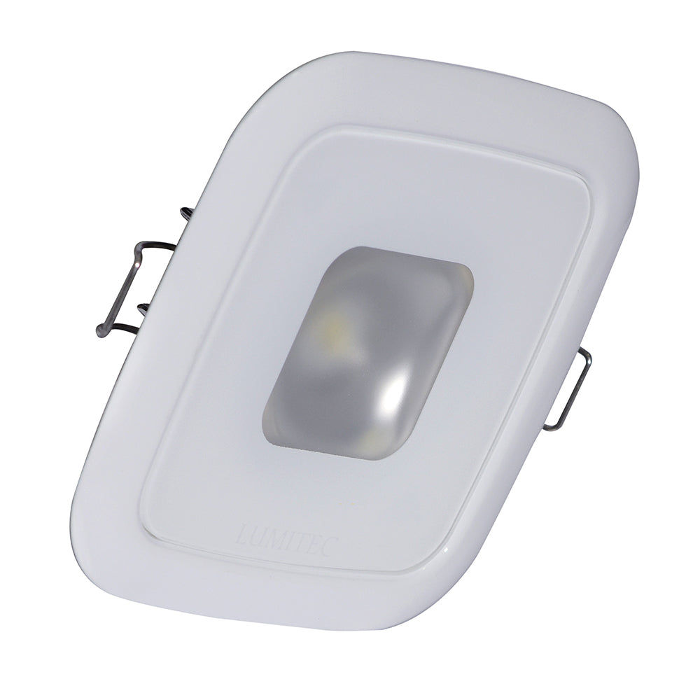 Lumitec Square Mirage Down Light - White Dimming, Red/Blue Non-Dimming - White Bezel,WBAUVB01M7278BS