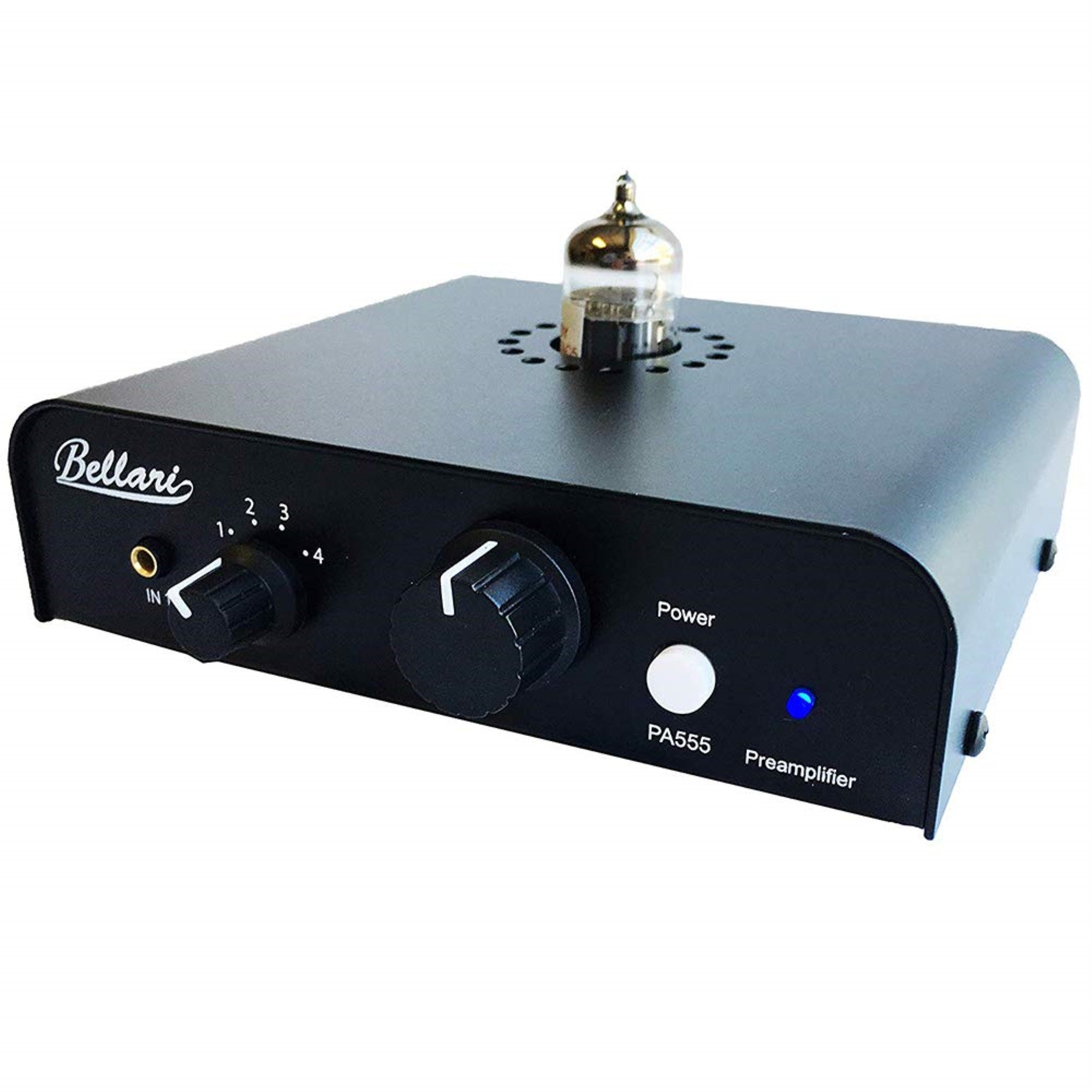 Bellari Selectable Four Channel input to one stereo RCA output to amplfier Tube Pre-Amplifier with3.5mm Jack Stereo input option