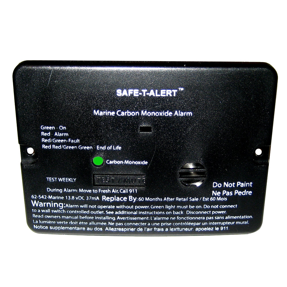Safe-T-Alert 62 Series Carbon Monoxide Alarm - 12V - 62-542-Marine - Flush Mount - Black,WBAUVA001345429