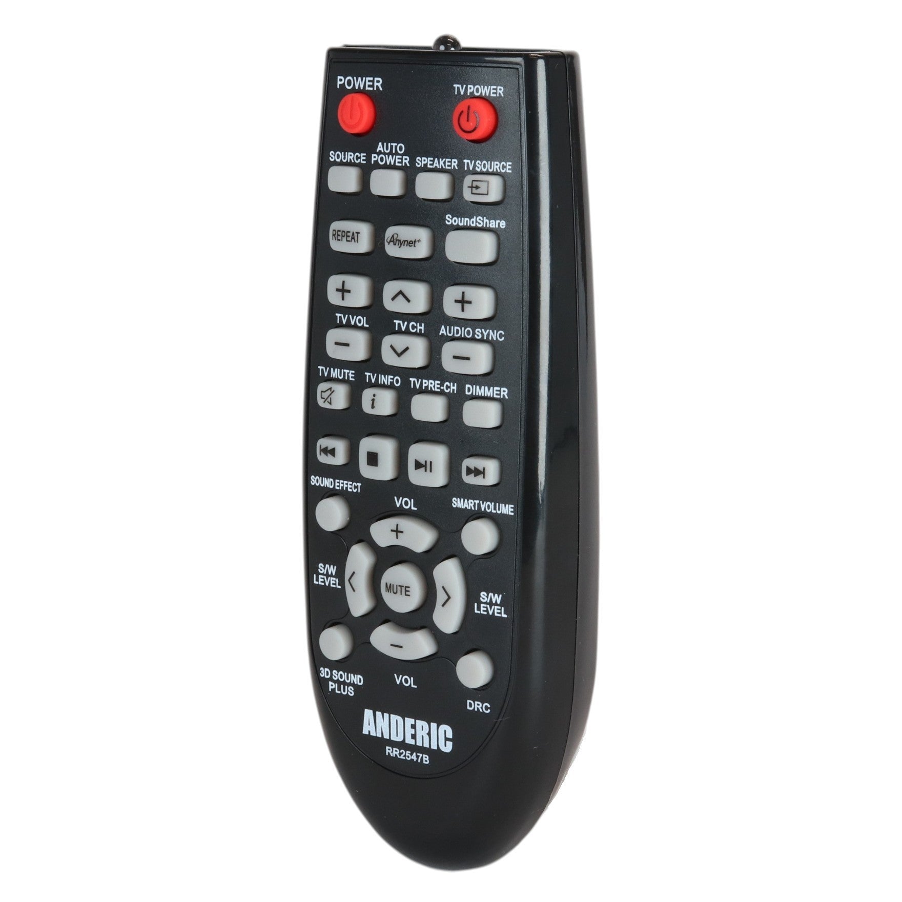 Anderic Substitute For Samsung AH59-02546B Audio Remote Control - AH5902546B [RR2547B]