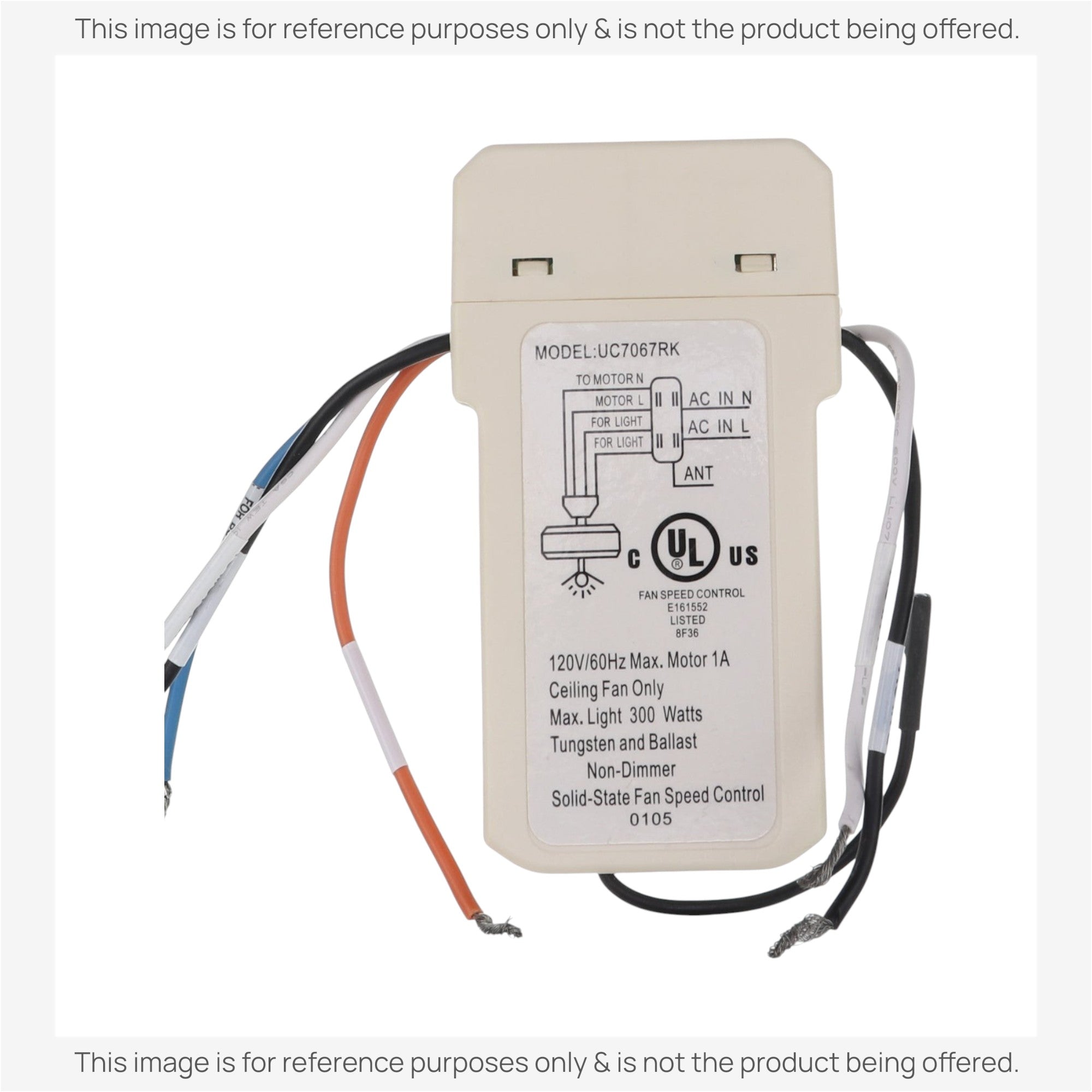 Substitute for Hampton Bay Windward III UC7067RK UP / Down Light Ceiling Fan Receiver - 7067KCB-62 [WindwardIIIKit]