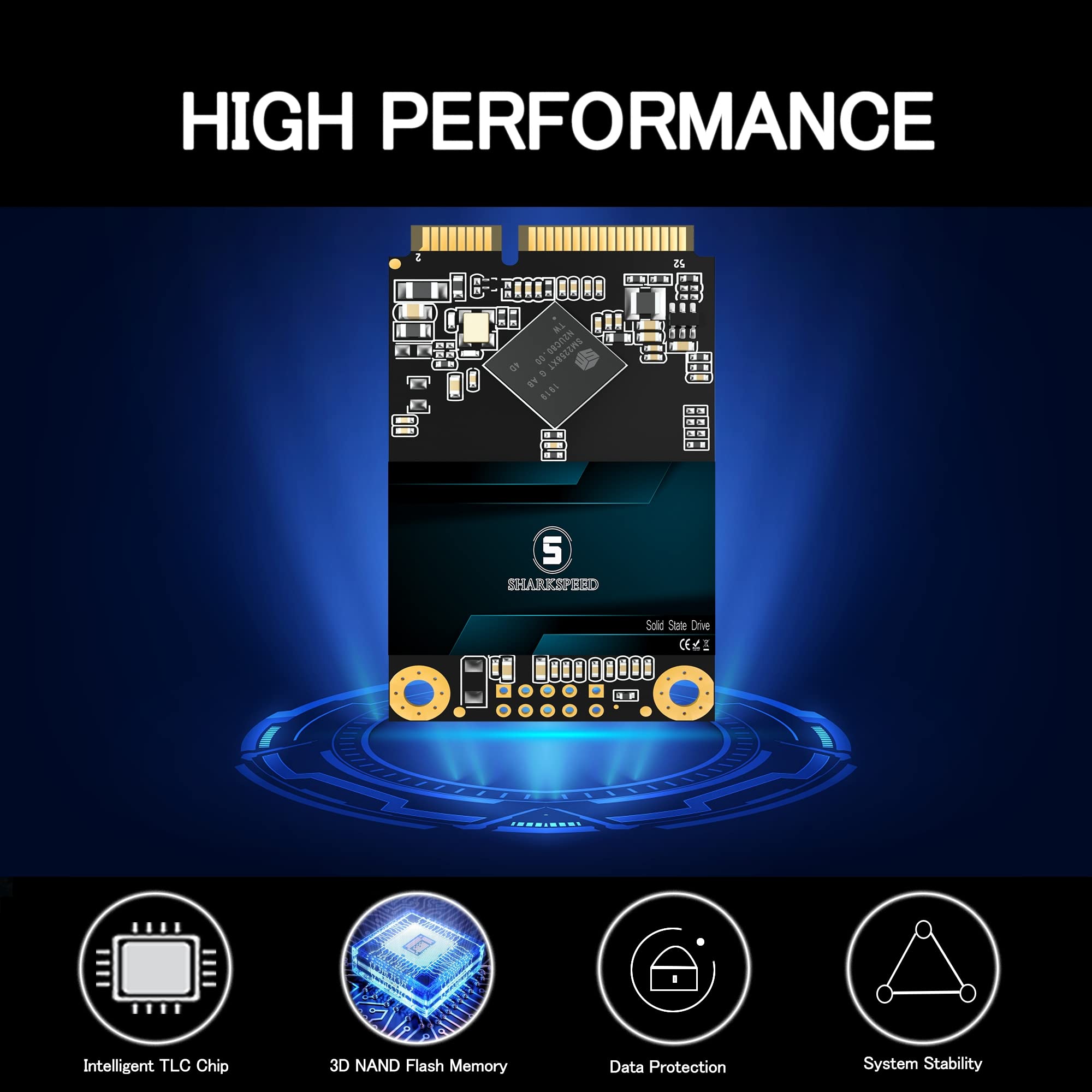 Msata Ssd 2Tb Sharkspeed Sata 3 6Gb/S 3D Nand Mini Internal Solid State Drive For Laptop Pc Desktop (Msata, 2Tb)