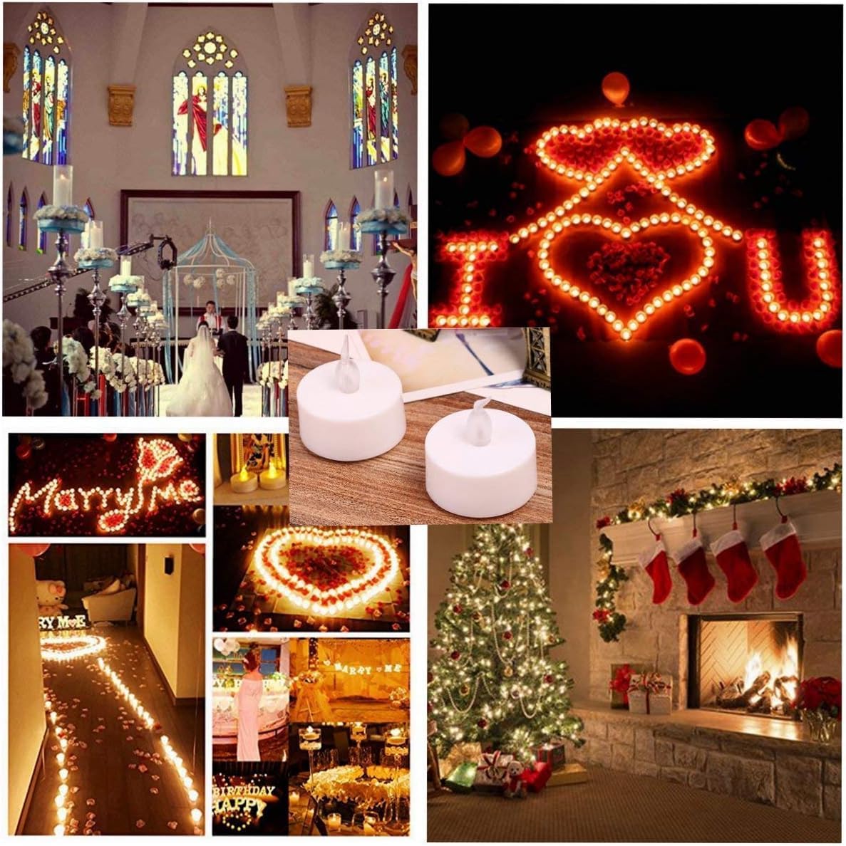 Led Tea Lights Candles  24Pack Flameless Candles Realistic And Bright Flickering Long Lasting 200Hours For Holiday Celebration,H