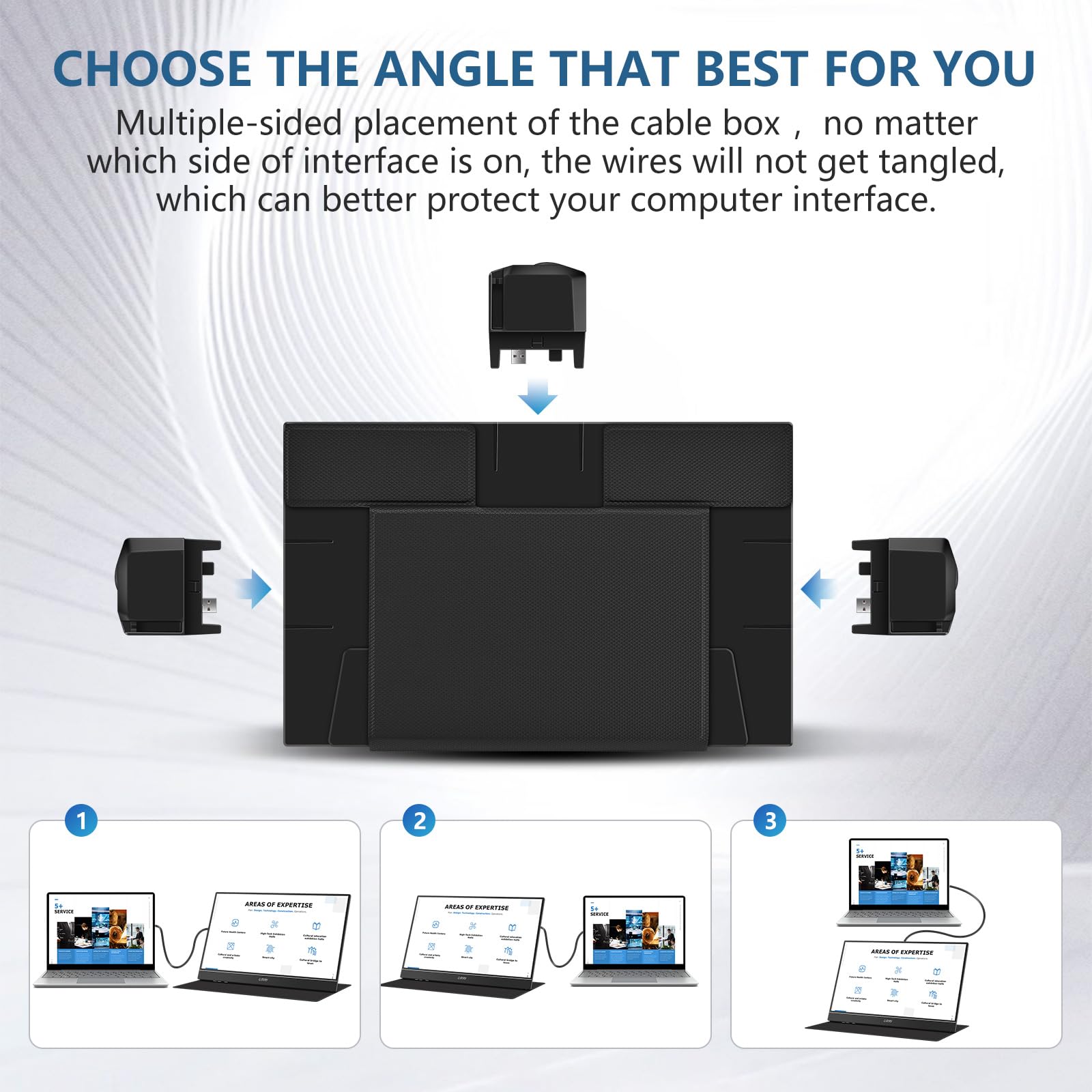 G Story Portable Monitor 14 Inch Fhd 1080P Ips Usb C,Usb A Laptop Monitor With Adjustable And Hidden Cable Design,Extender Displ