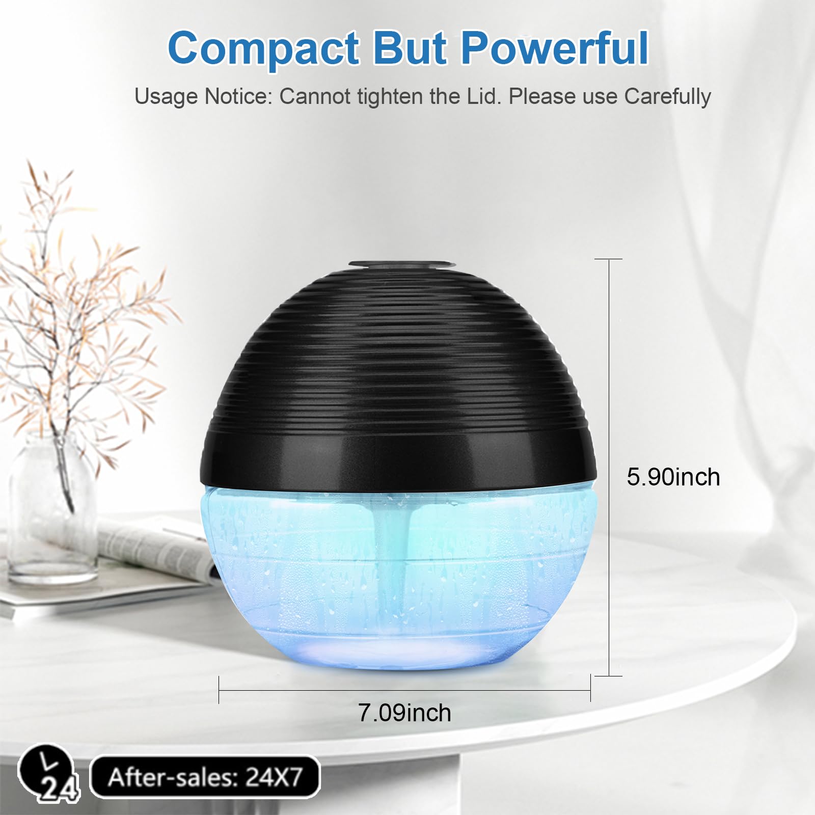 Ap Airpleasure Water-Based Purifier Air Washer, Air Revitalizer & Freshener, Air Fresher With 6 Colorful Lights For Rooms (Black