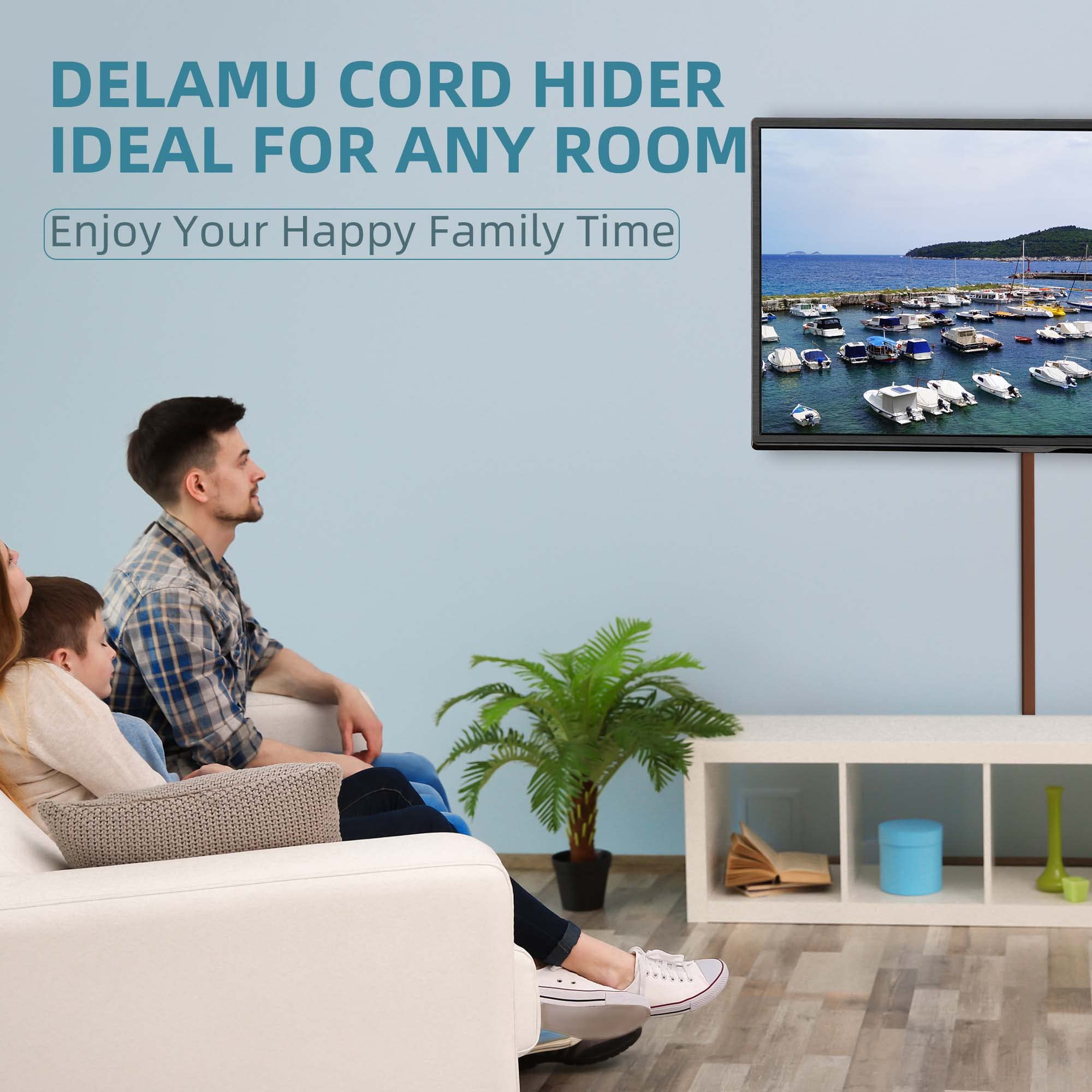 Wire Hider, 157In Delamu Cord Hider Wall, Paintable Wire Covers For Cords, Tv Cable Hider Wall Kit, Cable Covers Raceway, Cable