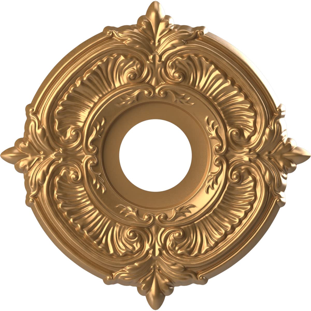 Ekena Millwork CMP13ATBGL Attica Thermoformed PVC Ceiling Medallion (Fits Canopies up to 5), 13OD x 3 1/2ID x 3/4P, Bright Coat 