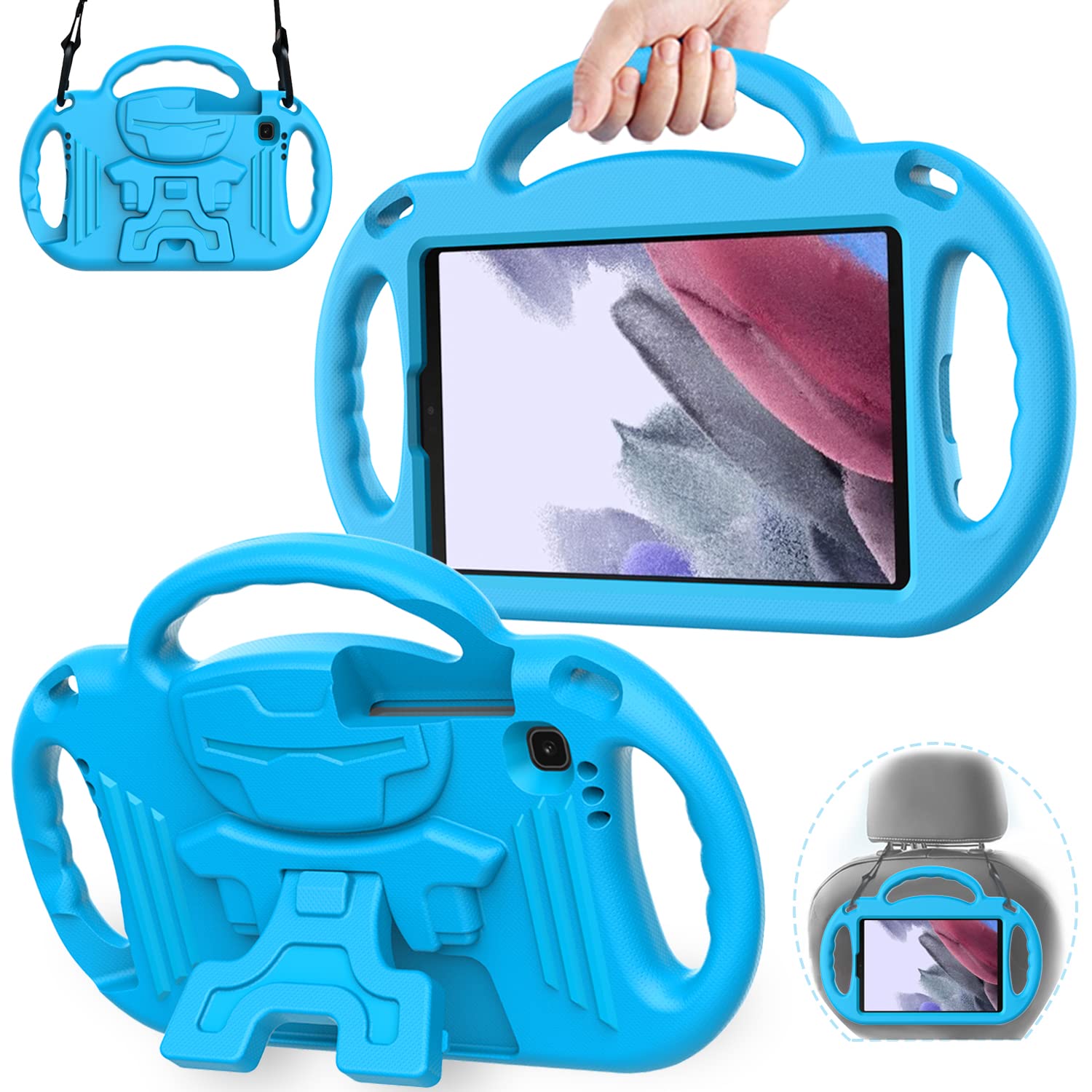 Avawo Kids Case For Samsung Galaxy Tab A7 Lite 8.7 Inch 2021/A9 8.7 2023, With Strap, Shockproof Lightweight Handle Stand 2021(S