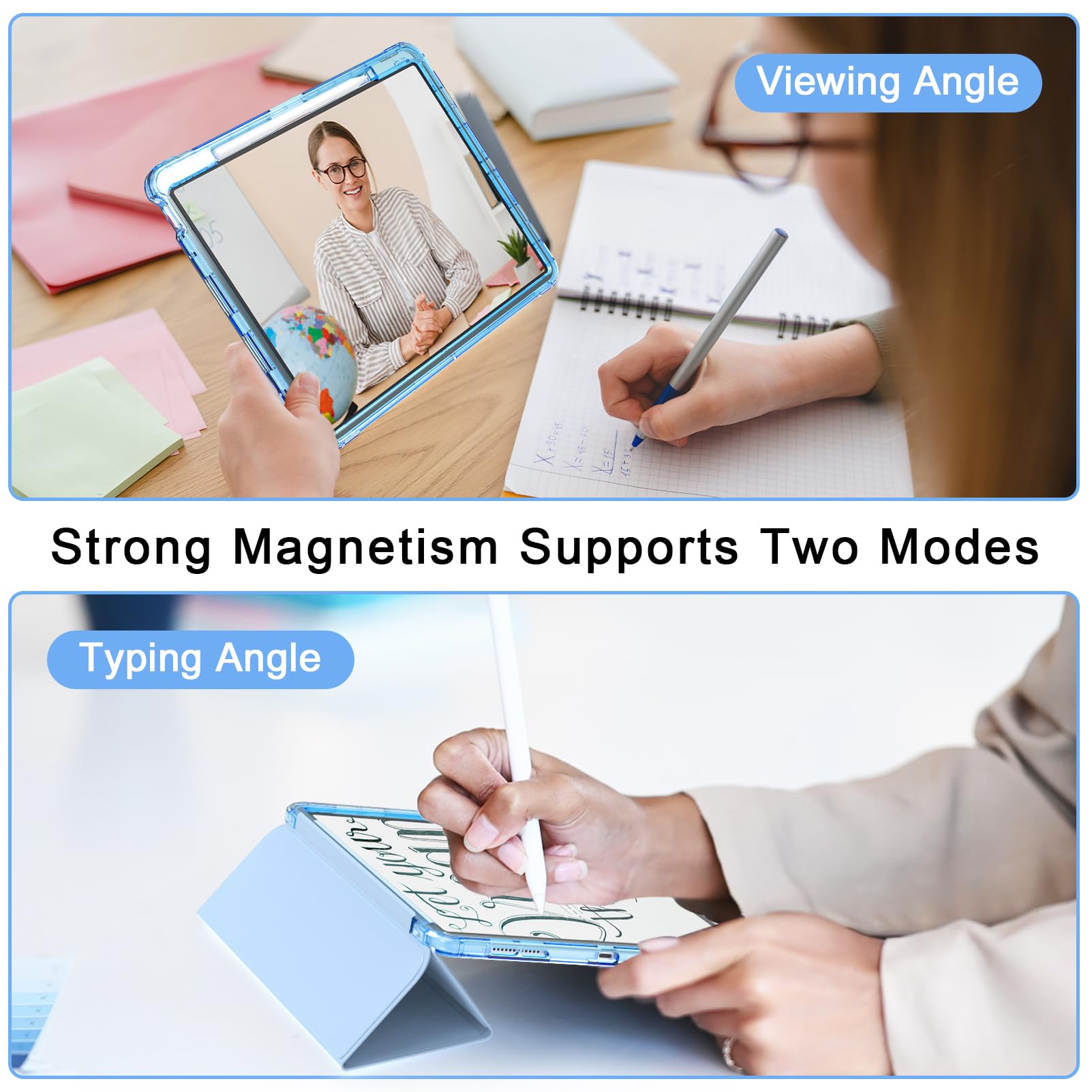 Sevrok Case For Ipad Air 13 Inch M2 (2024),Screen Leather Protector With Pencil Holder,Soft Leather Trifold Stand Magnetic Smart