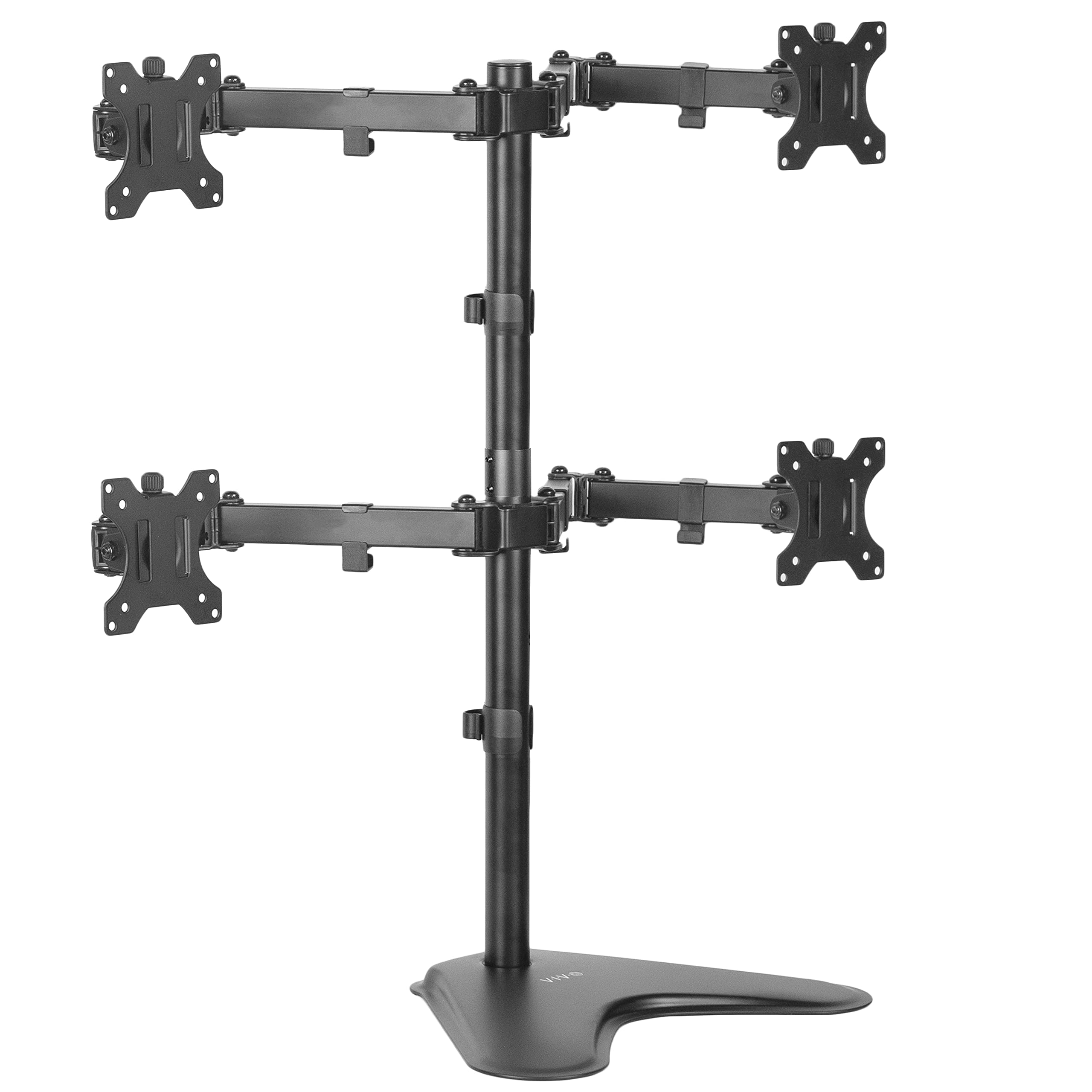 VIVO Quad 13 to 30 inch Monitor Free Standing Mount, Fully Adjustable Desk Stand, Holds 4 Flat or Curved Display Screens, STAND V004F