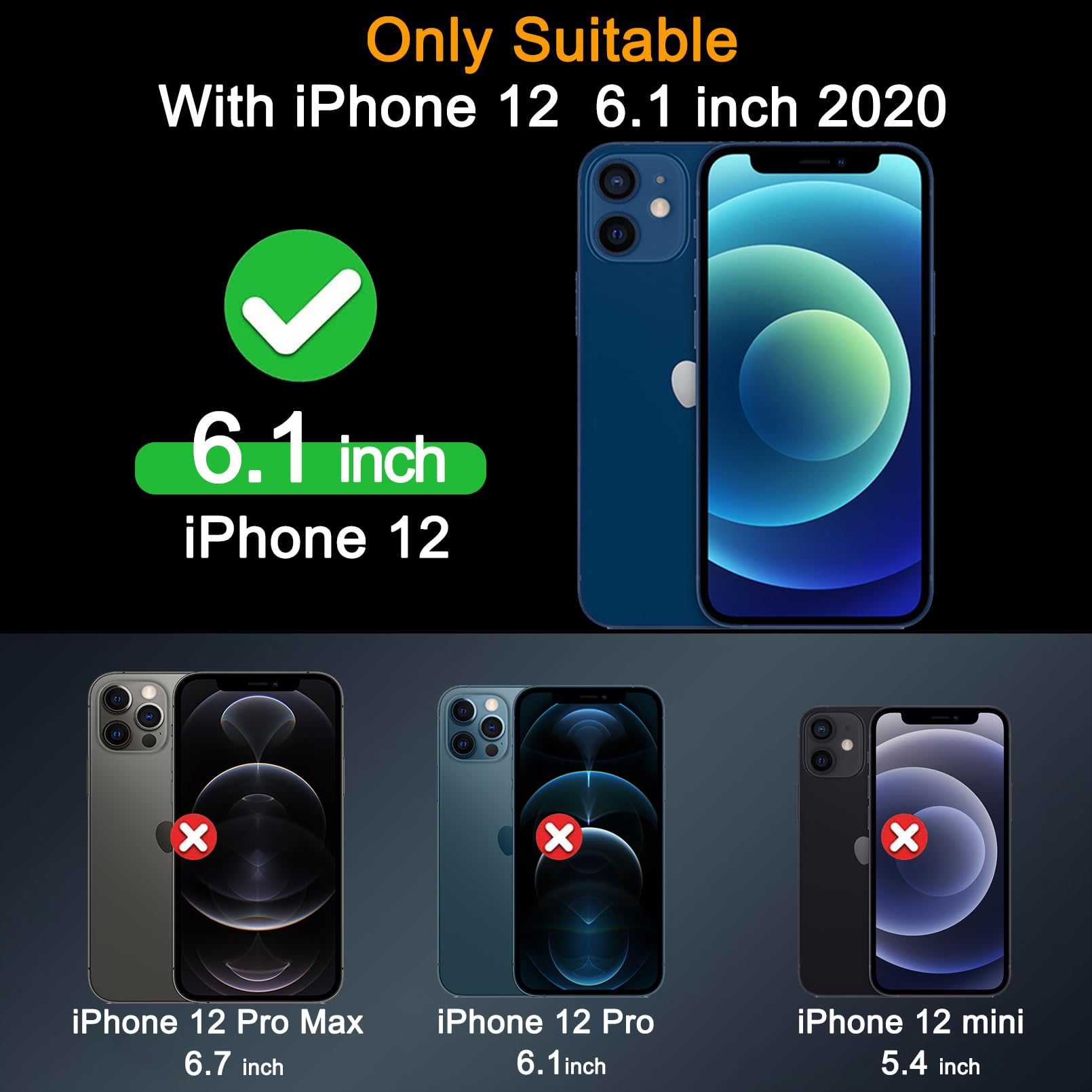 Milomdoi 3 Pack Screen Protector For Apple Iphone 12 With 3 Pack Tempered Glass Camera Lens Protector, Ultra 9H Accessories, Cas