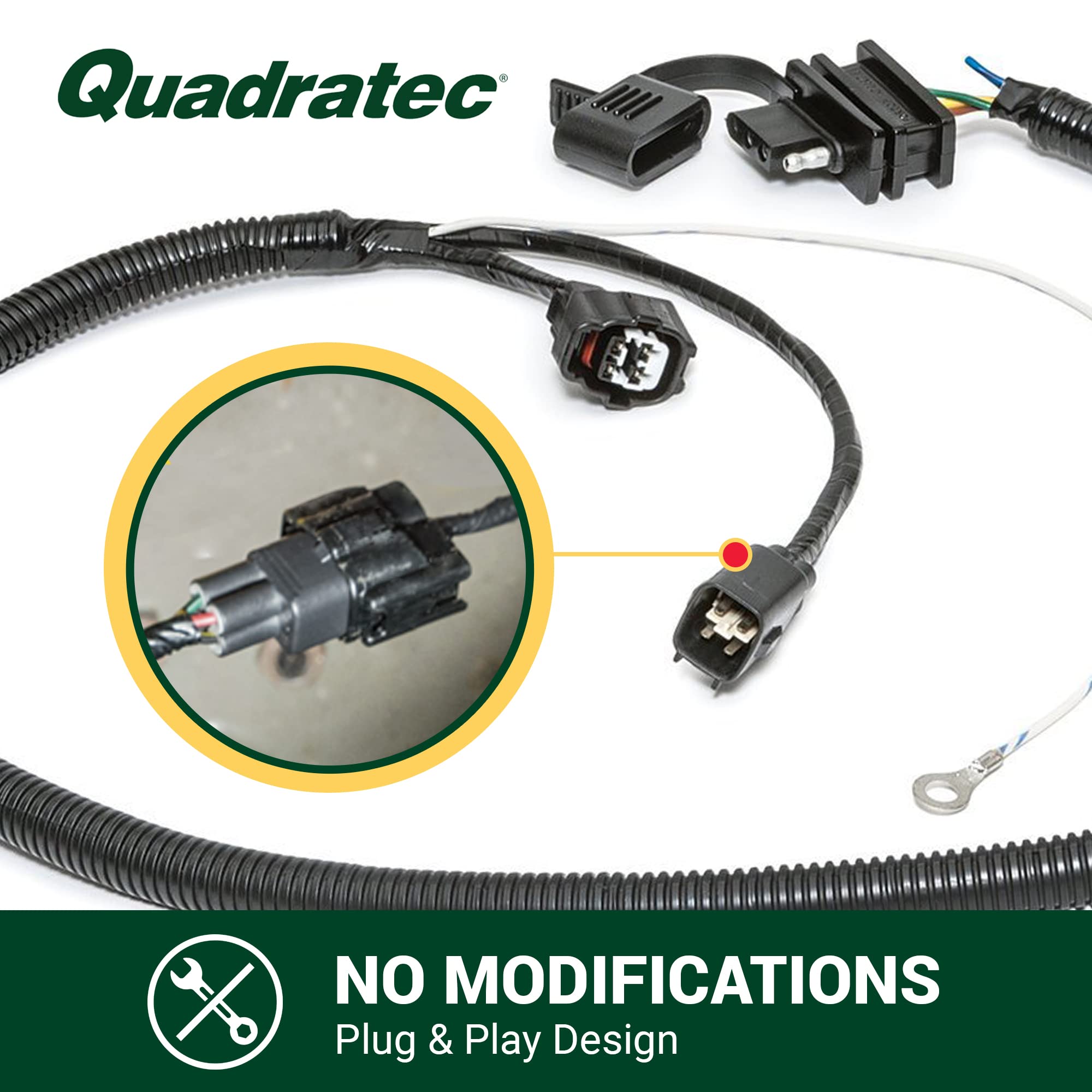 Quadratec Plug & Play Tow Hitch Wiring Harness   Fits Jeep Wrangler Tj, Lj 2005 2006   No Cutting Or Splicing Required   Compati